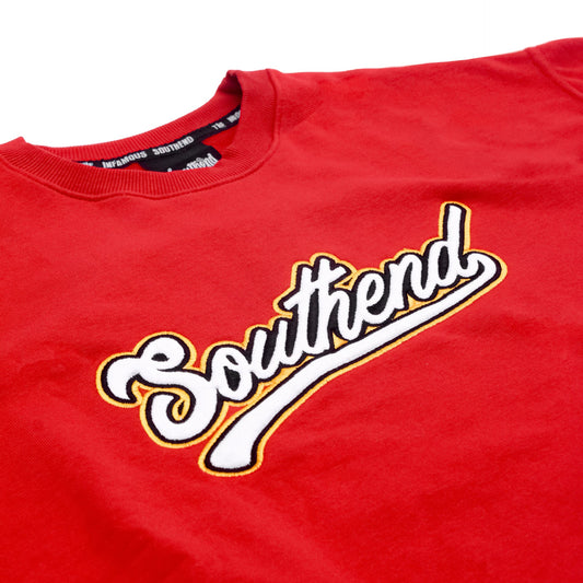 Baseball Logo Crewneck Red - Southend Apparel