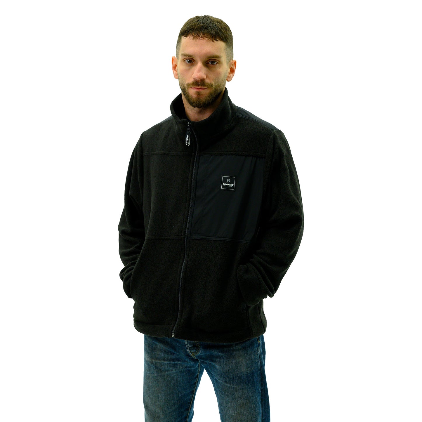 Black "Southend Logo" Fleece Jacket - Southend Apparel