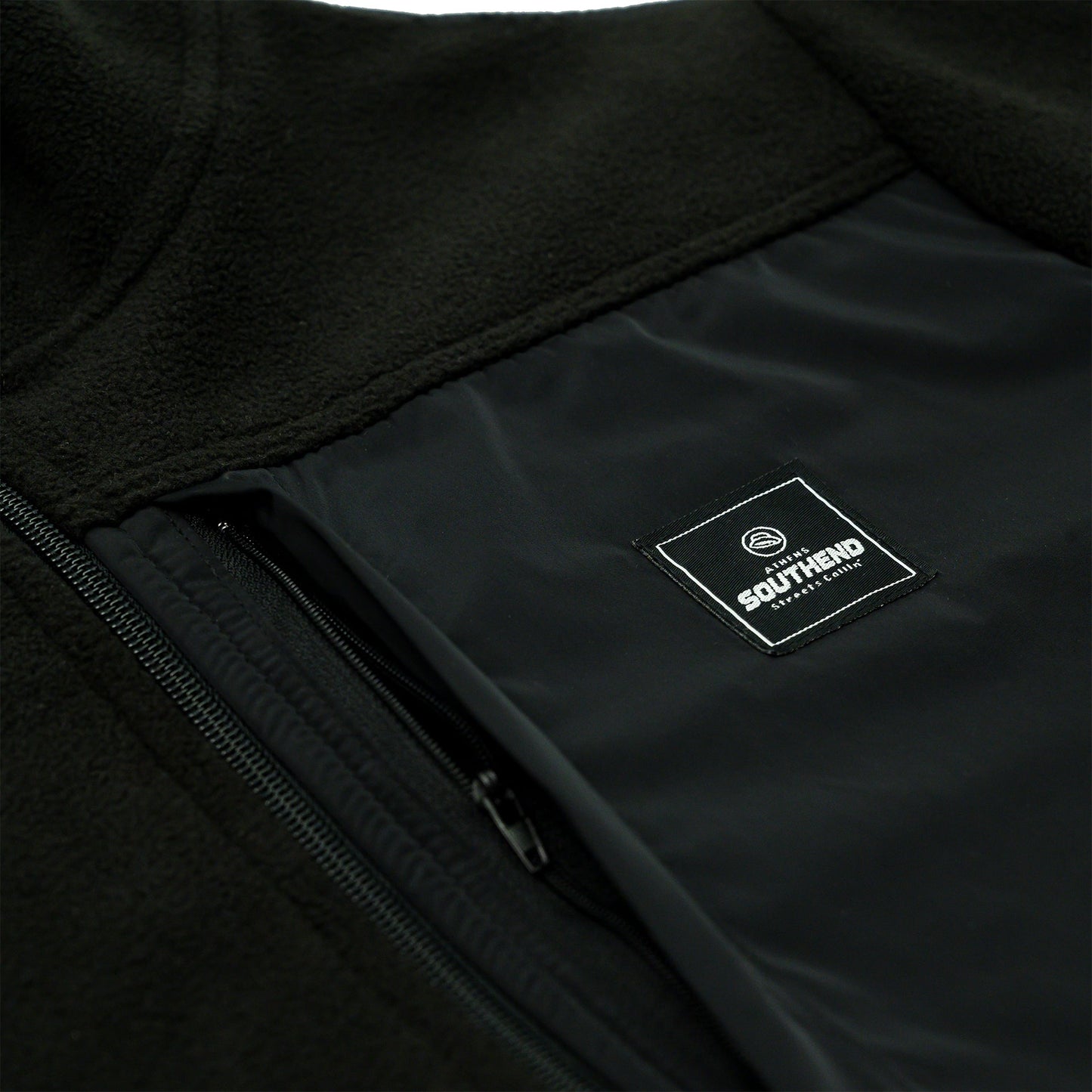Black "Southend Logo" Fleece Jacket - Southend Apparel