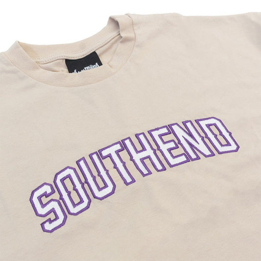 "Southend" White Logo Beige T - shirt - Southend Apparel