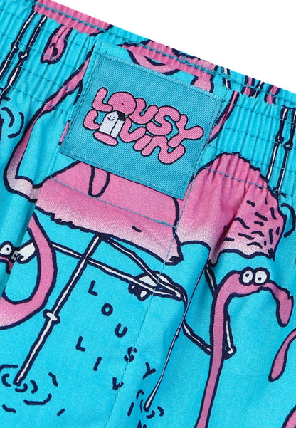 Lousy Livin Boxershorts Greater Flamingos Scuba Blue