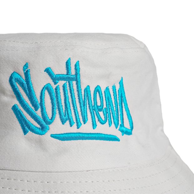 White "Southend" Tag Bucket Hat - Southend Apparel